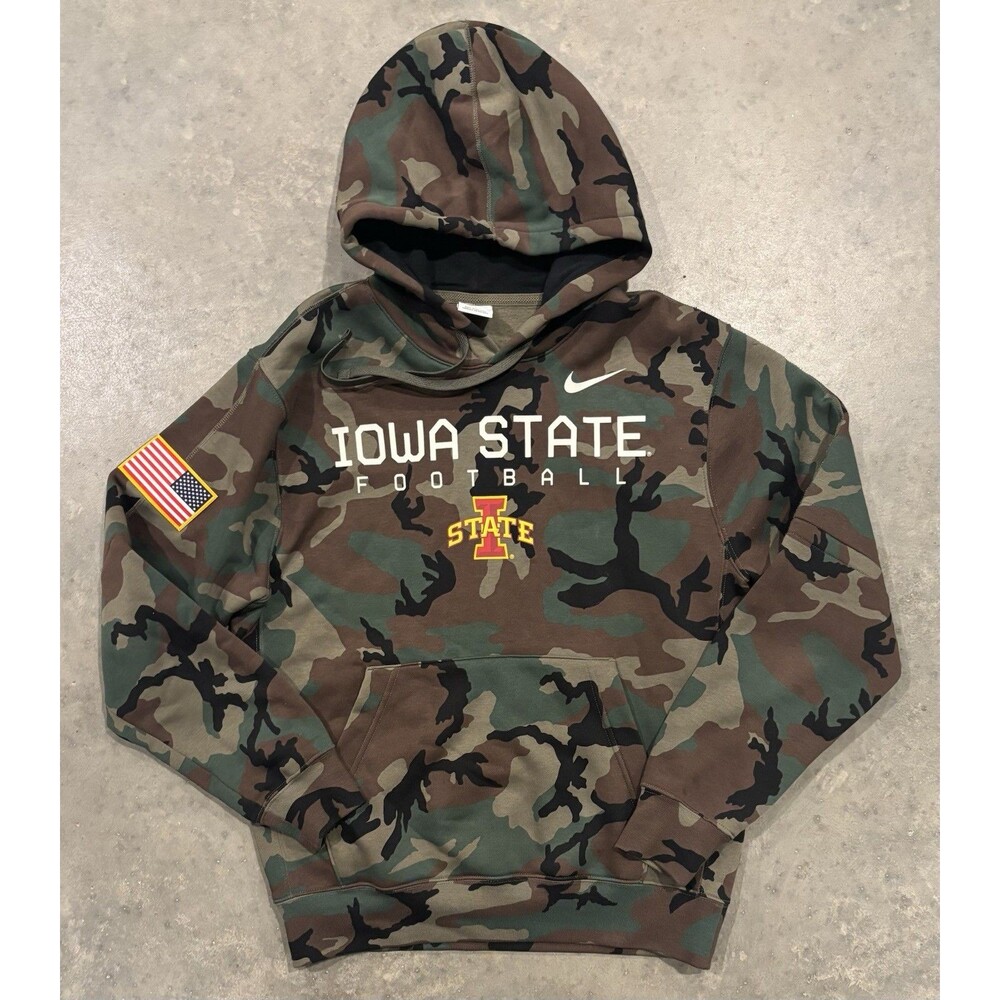 Nike Iowa State Cyclones Camo Hoodie Sweatshirt Football Team Issued Men Small